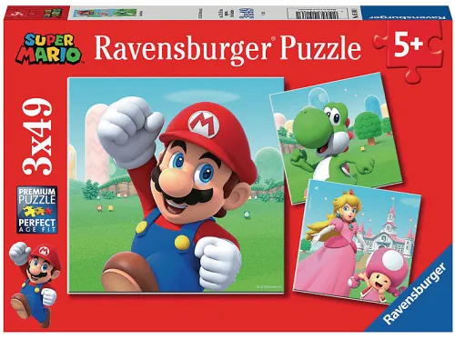 Puzzle | RAVENSBURGER Super Mario Puzzle 3x49 Piezas, edad recomendada: 3 año(s)