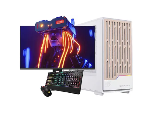 Pack PC Gaming | NEOPC Einarex Gaming, AMD Ryzen 7, 16 GB RAM, 1 TB SSD, GeForce RTX™ 5050, Windows, Monitor 27 " Full-HD, Blanco