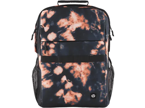 Mochila para portátil | CAMPUS XL TIE DYE BACKPACK HP, Poliéster y 50% de plástico reciclado, 4 externos, 2 internos, Portátiles 16" HP u otras marcas como Apple, Lenovo, Asus, Samsung, Acer etc. Resistente al agua Negro Patrón tie Dye