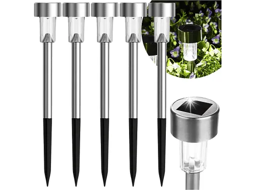 Lámpara exterior | Solar de Jardín Luz LED para Balcón 5 pcs. REAGLE, Silber