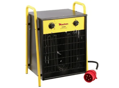 Calefactor portátil | MATOR EH SQUARE IFH 22, 22 kW, 2 niveles de calor, Negro