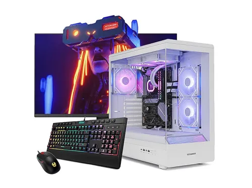 Pack PC gaming | NEOPC Nox Hummer Signal, AMD Ryzen 5, 16 GB RAM, 480 GB SSD, Radeon™ RX Vega 11, Windows, Monitor 27 " Full-HD, Blanco