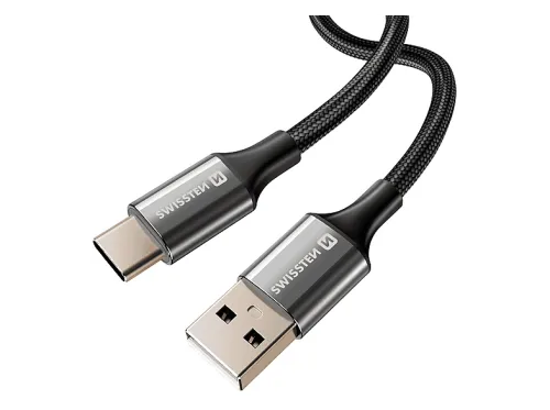 Cable USB | SWISSTEN 71521309, USB-C, USB-A, USB-A, Negro