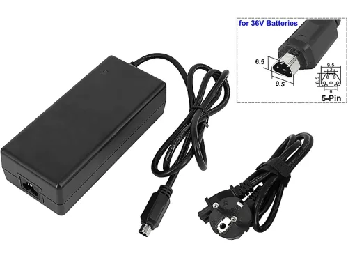 Cargador bicicleta eléctrica | POWERSMART para bicicleta eléctrica SSLC084V42M, CAA081020E.501, Negro