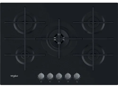 Placa de gas | WHIRLPOOL GOWL 728/NB, 5 zonas, 730 mm, Negro