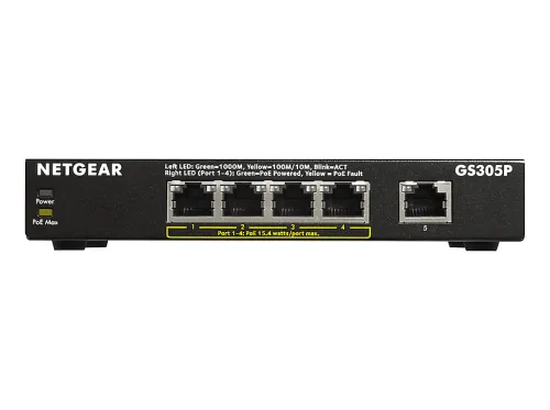 Switch | GS305P-200PES NETGEAR, Negro