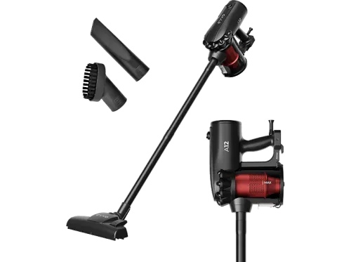 Aspiradora de mano | EVVO A12, 600 W, Potencia de succión 16000 Pa, Depósito 0,5 l, Autonomía 0 min, Rojo y negro