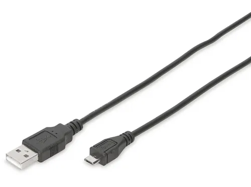 Cable USB | DIGITUS DB-300127-018-S, USB 2.0, USB-A 2.0, microUSB 2.0, Negro