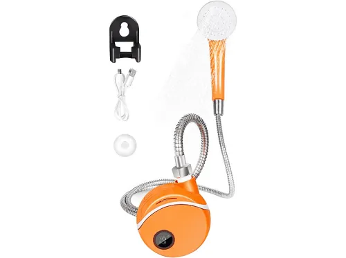 Ducha portátil | PLANET PORTÁTIL CON BOMBA, Naranja