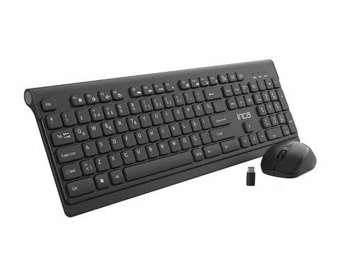 Pack Teclado + Ratón | INCA IWS-519, Inalámbrico, Negro