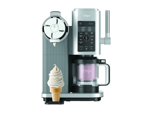 Heladera | Ninja CREAMi Scoop &amp; Swirl NC701EU, 13 programas, 2 tarrinas 480 ml, 800 W, Gris Platino