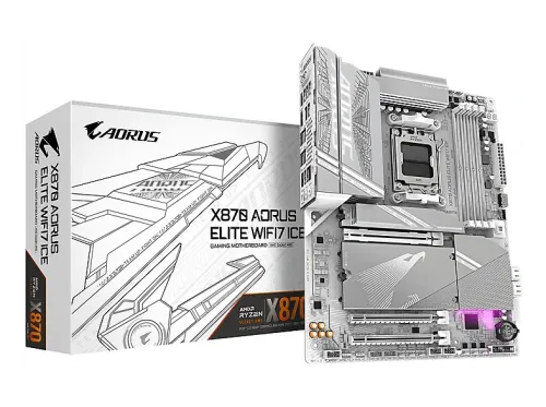 Placa base | X870 A ELITE WF7 ICE GIGABYTE, ATX, AMD X870, Sockel AM5, Blanco
