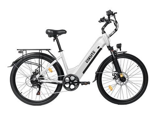Bicicleta de ciudad | ESKUTE C202, Bicicleta eléctrica, 250W, Blanco