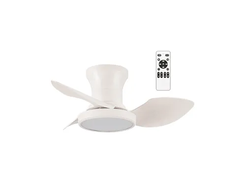 Ventilador de techo con luz | WONDERLAMP Milfero, 25 W, 6 velocidades, Blanco