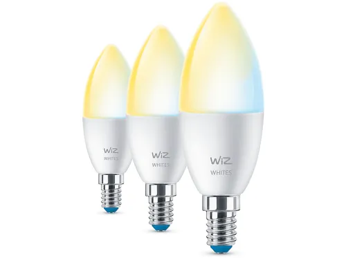 Bombilla inteligente | WIZ 8720169075696, Casquillo E14, Control por voz, Blanco cálido