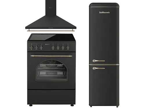 Conjunto de cocina | SOLTHERMIC P_B0012031_B0012407_B00110932, 48 l, Vitrocerámica, Negro
