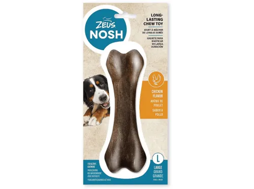 Juguete para mascota | ZEUS Hueso mordedor Nosh Strong - con aroma Pollo, para Perro, Brown