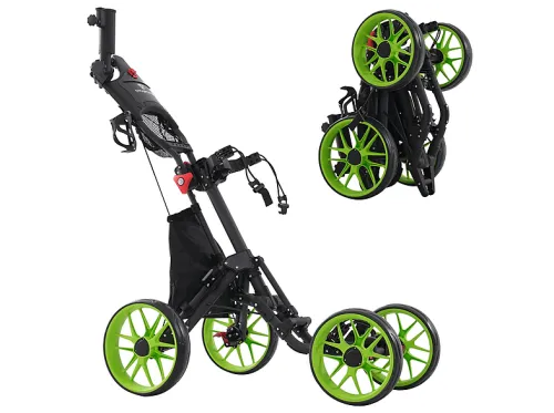 Accesorio deportivo | CITYSPORTS Carrito de golf plegable con asa ajustable, Negro y verde