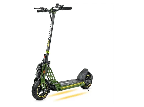 Patinete eléctrico | ECOXTREM Bison GT, Pot. máx. 800 W, Carga máx. 120 kg, 40km autonomía, 13000 mAh, Verde Oliva