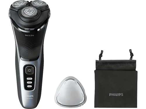 Afeitadora | PHILIPS AKLBB1780063200, 60 min, carga rápida, recortador de precisión, lavable, afeitado en seco, afeitado en húmedo, Inox