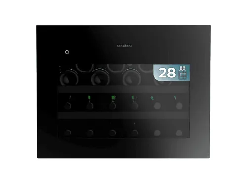 Vinoteca integrable | CECOTEC Bolero GrandSommelier BI 28000 Touch Matt Black Compressor, 28 botellas, Negro