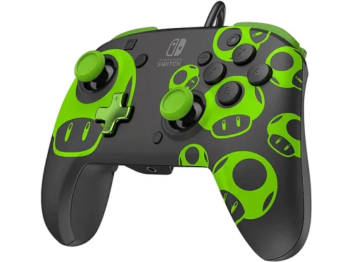 Mando Nintendo Switch | REMATCH WIRED CONTROLLER GLOW IN THE DARK PDP, Nintendo Switch, Cable, Negro y Verde