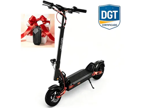 Patinete eléctrico | JOYOR T6D DGT-Negro, Pot. máx. 600 W, Carga máx. 120 kg, 864 Wh, negro