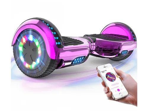 Hoverboard | Hoverboard JD5/6, Con altavoz Bluetooth y luz LED para niños y adultos RCB, 15 km/h, 180 W, 100 kg, Rosa