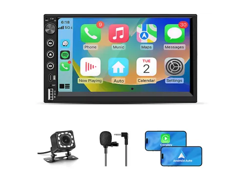 Autorradio | 7" CARPLAY Android AUTO CAMERA 2 DIN SMORGR, 7 "", 2*USB, Black