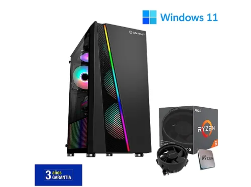 PC Gaming | JOYBE COMPUTERS AMD Ryzen 5 5600G, RAM 16 GB, M.2 Nvme 2 TB SSD, Graphics AMD Radeón Vega 7, AMD Ryzen™ 5 5600G, 16 GB RAM, 2 TB SSD, Radeon™ RX Vega 7, Windows 11 Pro, Negro ARGB