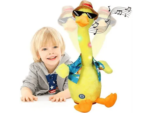 Muñeco de peluche interactivo | ARZOPA Pato amarillo bailarín | Hawái | Escuchar en repetición, Amarilla