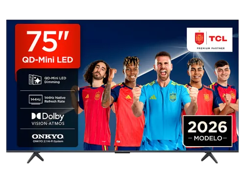 TV QD-Mini LED 75" | TCL 75P8L, UHD 4K, TCL AiPQ Pro Processor, Smart TV, DVB-T2, Negro