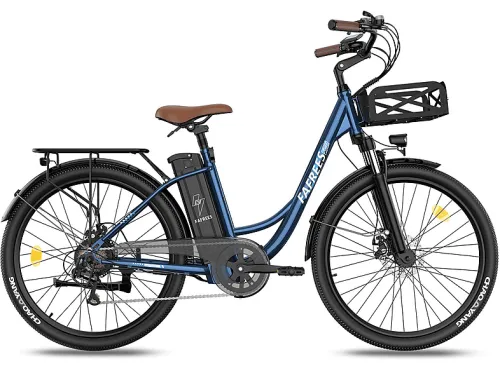 Bicicleta urbana | FAFREES F26 Lasting, Bicicleta eléctrica, 250W, Azul