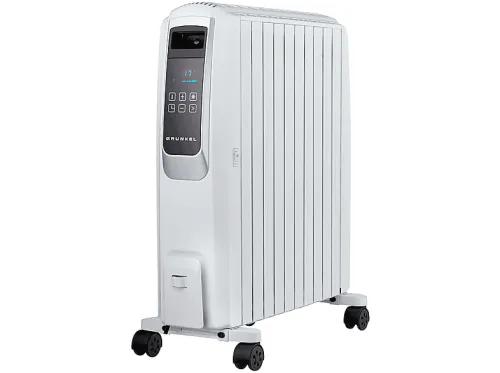 Radiador de aceite | GRUNKEL Radiador digital de aceite RAC-10PIROSDIGITAL - Mando a distancia - 2500W - Blanco, 2500 W, 3 niveles de calor, 10 elementos, White