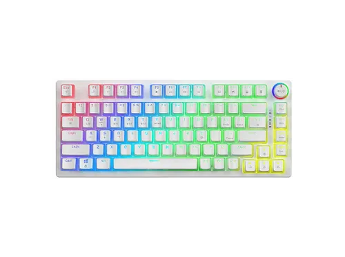 Teclado gaming | SAVIO Phenix WHITE GAT RED PUD, Inalámbrico y alámbrico, Teclas iluminadas, idioma: US, Blanco