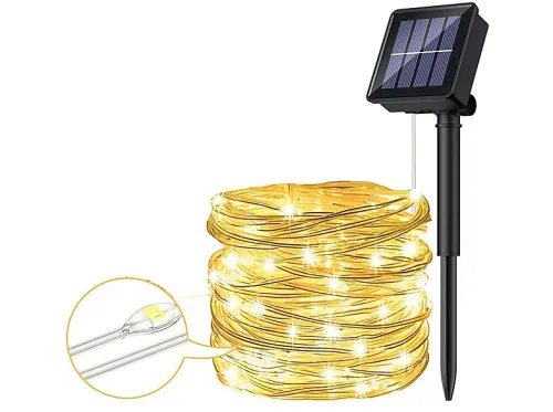 Cuerda de luz solar | 12 m, 100 LED de luz KINSI