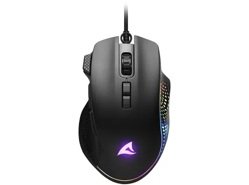Ratón Gaming | SHARKOON SHARK Force 3, USB Typ-A, 12800 ppp, Negro