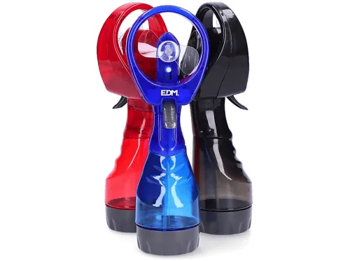 Ventilador portátil | EDM Pulverizador, 1 Velocidad velocidades, Rojo / Azul / Negro