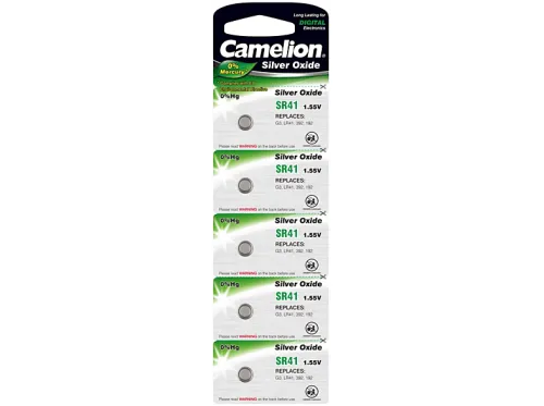 Pilas botón y especiales | CAMELION Camelion Pila de Botón de Óxido de Plata SR41W / G3 / 392 / LR41 / 192 Blister 5uds.