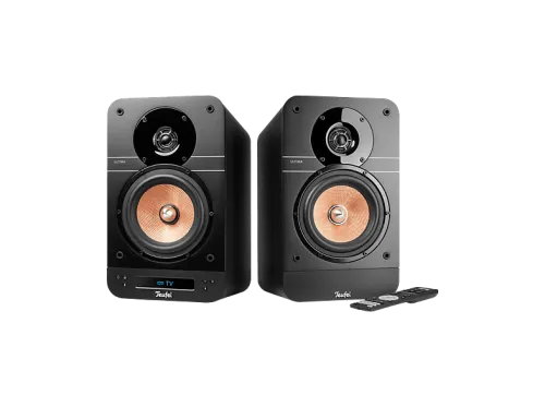 Altavoces para PC | TEUFEL ULTIMA 25 AKTIV - 100W - 2 canales - HDMI, Bluetooth, USB-C, reflejo de bajos, Bluetooth, Negro, Cobre