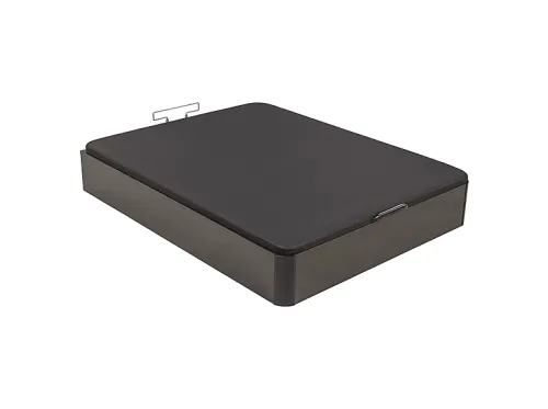 Canapé | WHAT THE SLEEP Abatible STORAGE BED - Apertura Asistida - Madera - Gran Capacidad - 27cm capacidad útil, 140 cm x 200 cm, Madera, Negro