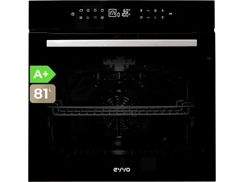 Horno convencional | EVVO H26 Black, Libre instalación, Hidrolítica, 81 l, 59,5 cm, Negro