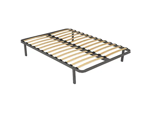Somier | WHAT THE SLEEP PACK 13 LAM + 4 PATAS, 135 cm x 200 cm, Acero reforzado, Negro