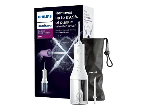 Irrigador | Philips HX3826/31, Tecnología Quad Stream, Tecnología PulseWave, 2 modos 3 intensidades, Blanco