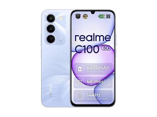 REALME C100, Morado, Móvil Android, 256 GB, 4 GB RAM, 6,80 " LCD, Panda-Glas, 144 Hz, Dimensity 6300, 6600 mAh