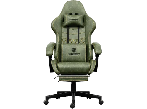 Silla Gaming | HICON Vittoria Soporte Lumbar Ergonómico Ajustable, hasta 130 kg, Verde