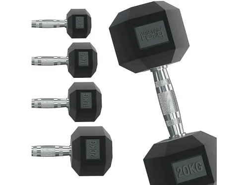 Mancuernas | BODY REVOLUTION Hexagonales, Negro