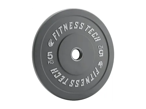 Disco olímpico | FITNESS TECH Disco Bumper Plate, Gris