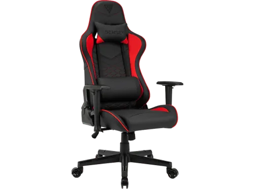 Silla gaming | SENSE7 Spellcaster, reposabrazos 2D (regulable en altura y anchura), hasta 150 kg, Negro, Rojo, Negro, Rojo, Negro, Rojo