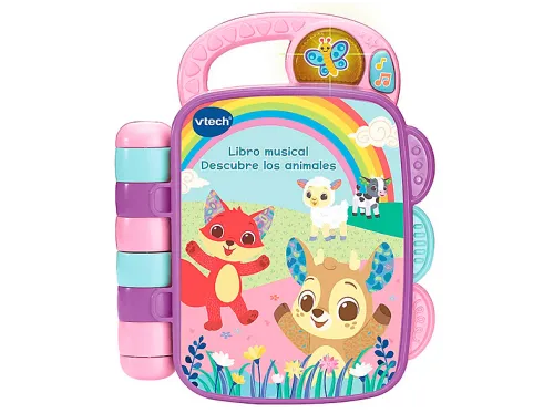 Juguete educativo | VTECH Libro Musical Descubre Los Animales Rosa
